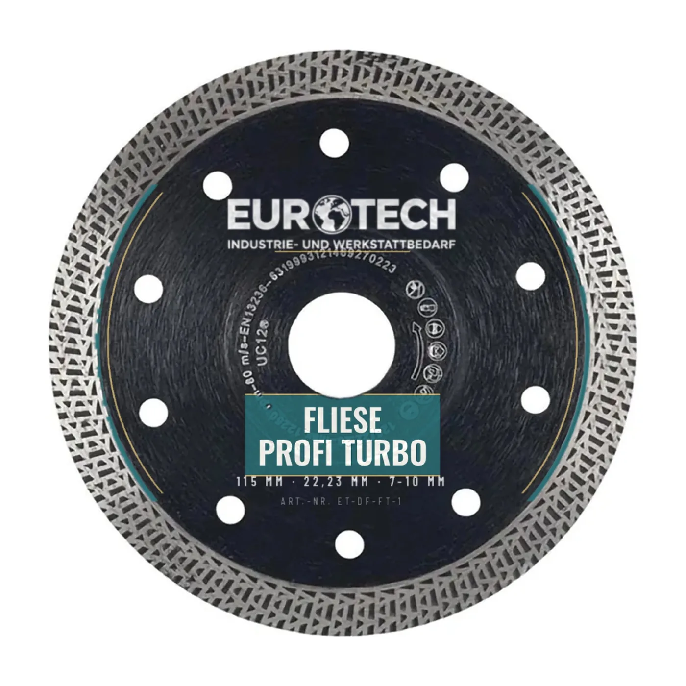 EUROTECH Diamant-Trennscheibe Fliese Profi Turbo